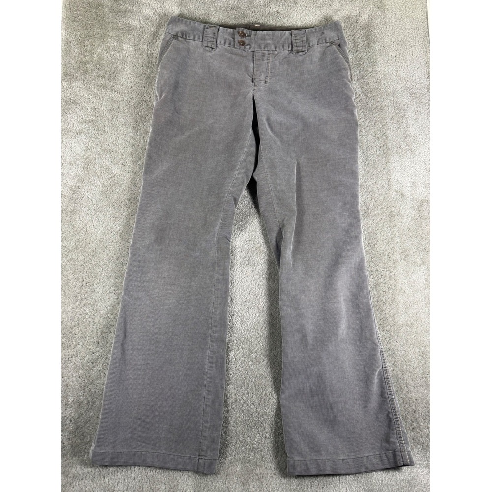 Gap Stretch Gray Corduroy Pants Womens 10 Bootcut Low Rise Flap Pocket 2580